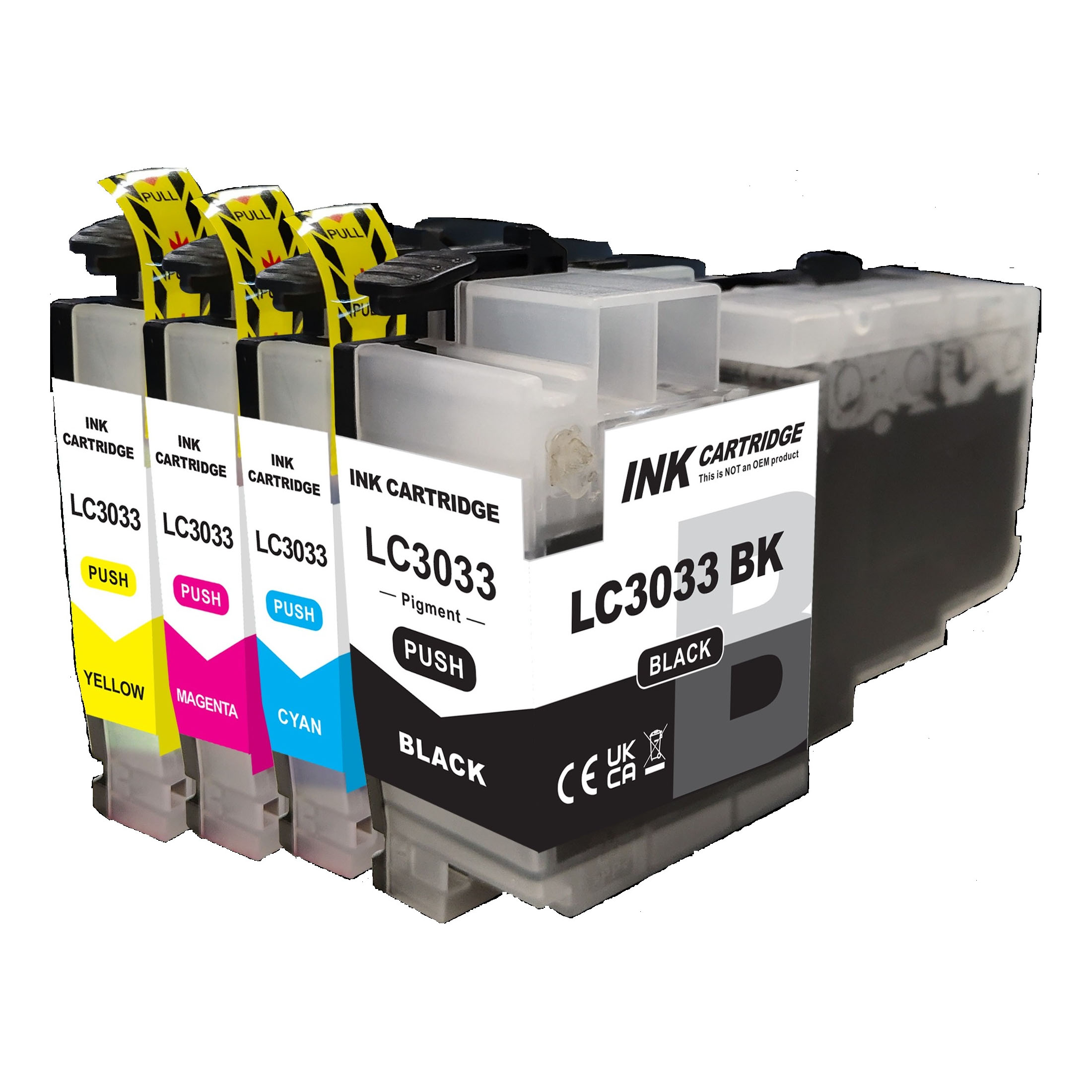 4 Ink (BK, C, M, Y) LC3033 XXL Compatible Ink Cartridge Extra High Yield for Brother LC-3033