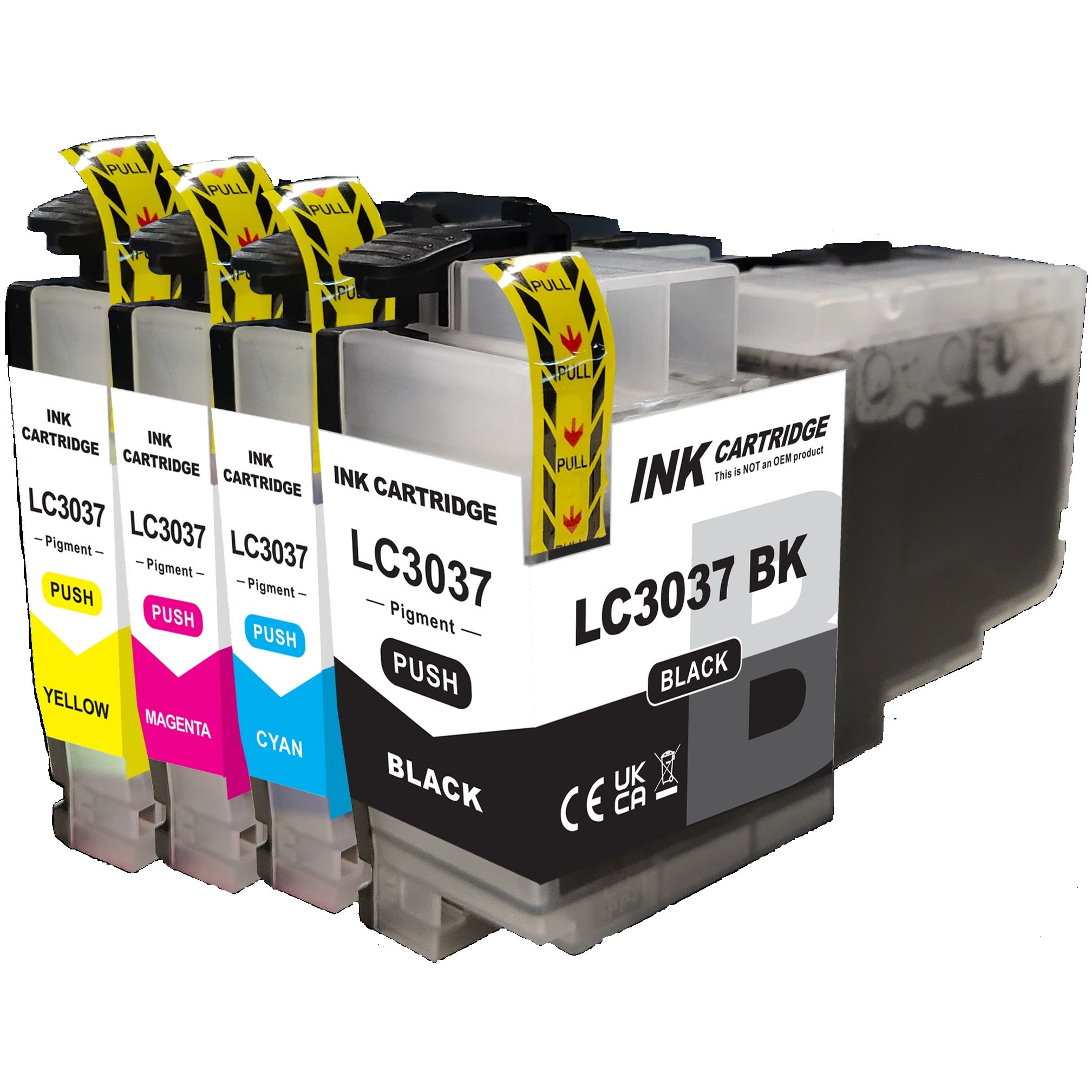 4 PK (BK, C, M, Y) LC3037,Extra High Yield Compatible Ink Cartridge for Brother LC3037XXL, LC3039XXL,LC3039