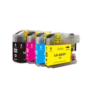 4 Pack LC203XL (K, C,M,Y) Compatible Ink Cartridge for Brother LC201, LC203