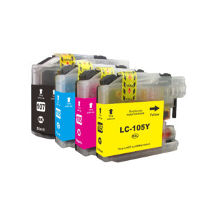 4 Ink (BK/C/M/Y) Compatible LC107, LC105 Ink Cartridge for Brother LC107XL LC105XL