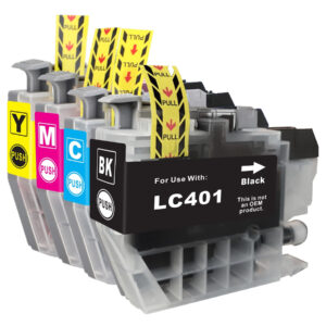 1 Set (BK/C/M/Y) High Yield Compatible LC401XL Ink Cartridge for Brother LC401,LC-401
