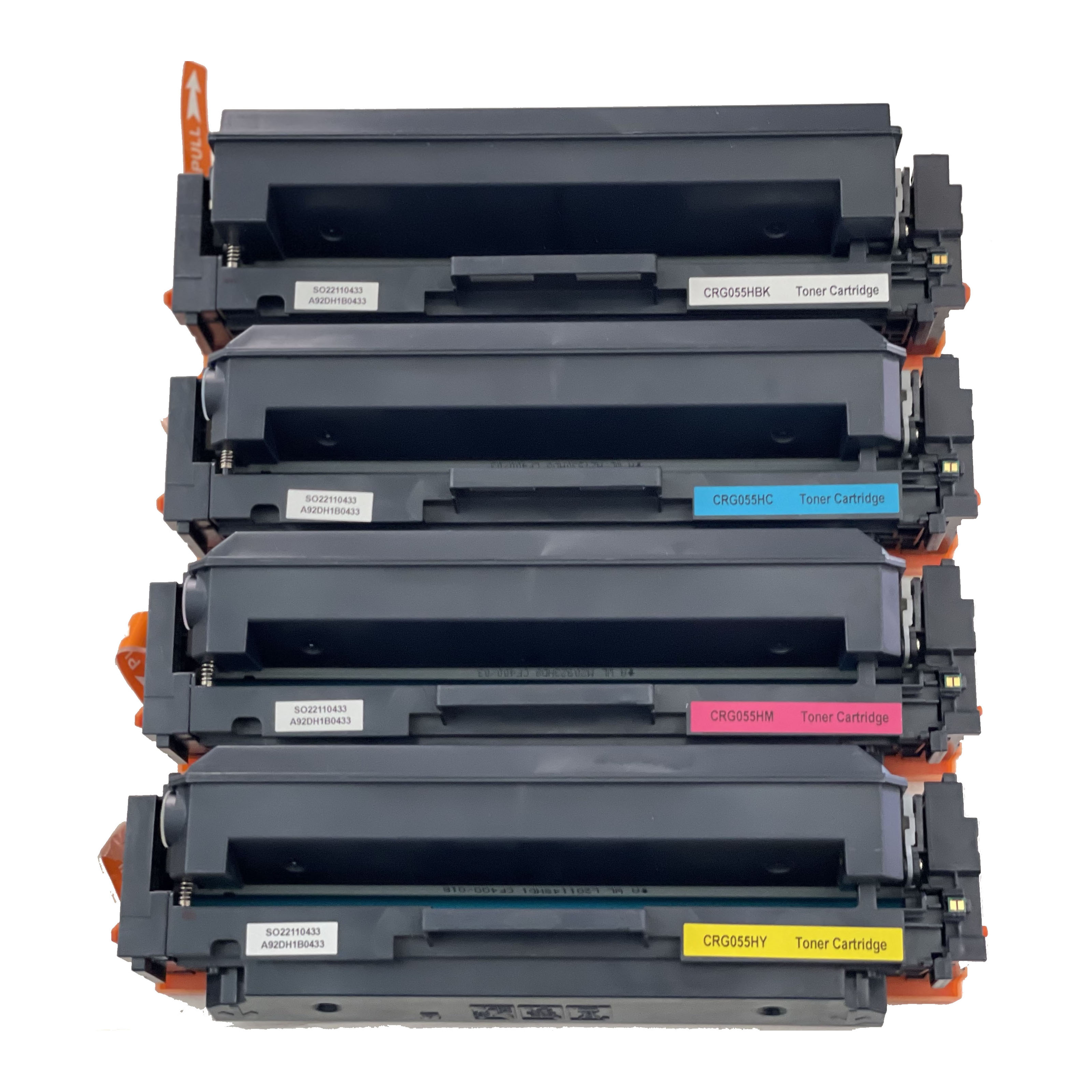 (With Chip) 4 Pack (K,C,M,Y) CRG055 Compatible Toner Cartridge High Yield for Canon 055H,Canon 055