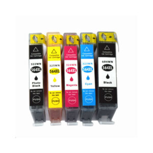 5 Ink Cartridges (564XL) Compatible for HP564, HP 564XL Black, PB Black, Cyan, Magenta, Yellow (High Capacity)