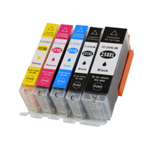 5 ink PGI-250XL,CLI-251XL (K,PBK,C,M,Y) Compatible Ink Cartridges for Canon PGI250XL/CLI251XL
