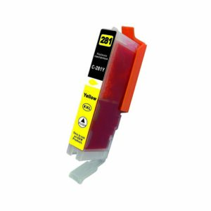 1 Ink Yellow Color Cli-281XXL Compatible Ink Cartridge Extra High Yield for Canon PGI-280XXL,CLI-281XXL,PGI280, CLI281 (PB/BK/C/M/Y, PBlue)