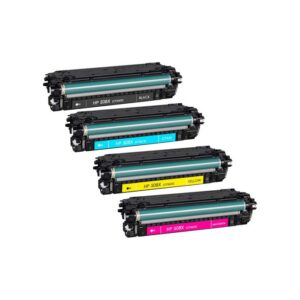 4 Pack (K,C,M,Y) Compatible Toner Cartridge for HP 508X, HP508A CF360X, CF361X, CF362X, CF363X, CF360A, CF361A, CF362A, CF363A