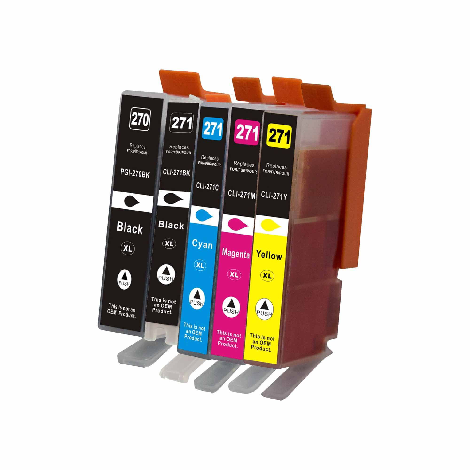 5Pk – PGI270XL CLI271XL (K,PBK,C,M,Y) Ink Cartridge Compatible For Canon Printer PGI-270,Cli-271