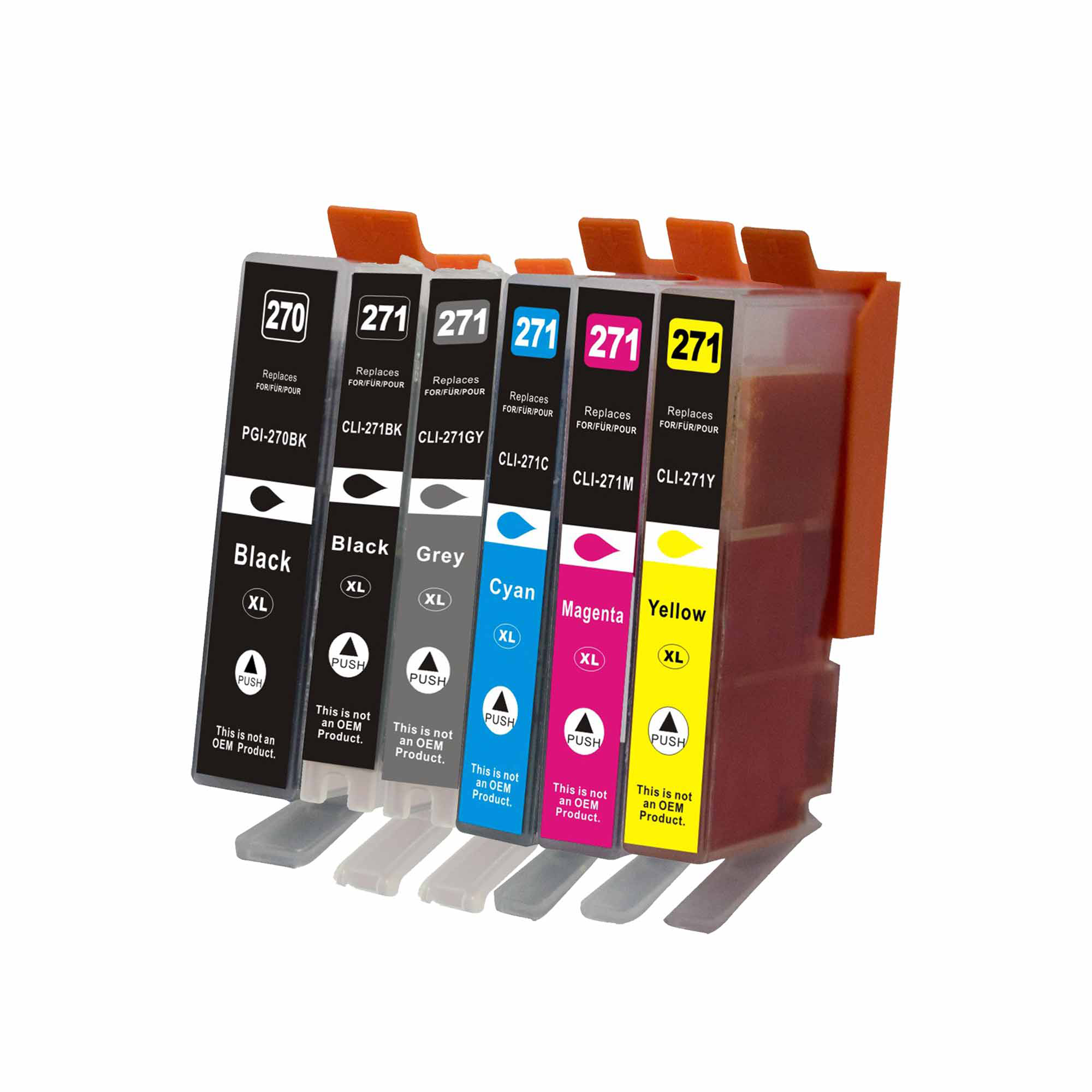 6Pk – PGI270XL CLI271XL (K,PBK,C,M,Y,GY) Ink Cartridge Compatible For Canon Printer PGI-270,Cli-271