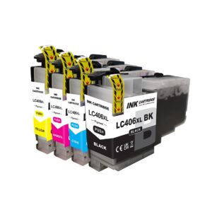 1 Set (K,C,M,Y) Compatible Ink Cartridge for Brother LC406XL, LC406,LC-406