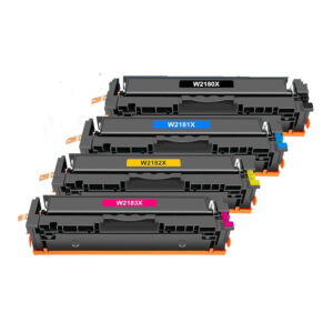  4 Color Toner Cartridge with Chip Compatible for HP 218X, HP218A, W2180X/A, W2181X/A, W2182X/A, W2183X/A High Yield